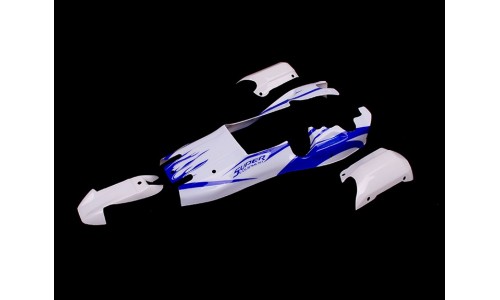5B Body Shells - White With Blue Flame | Rovan Sports